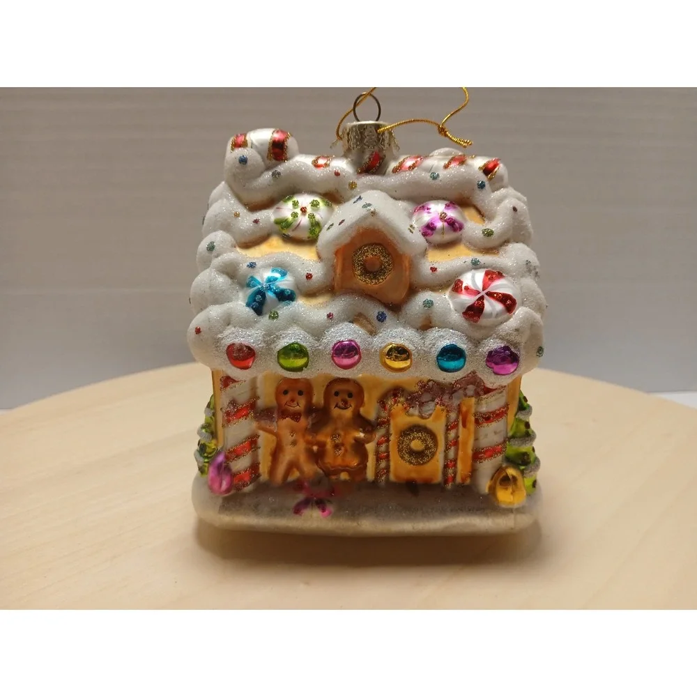 Ameri Christmas Glass Gingerbread House Christmas Ornament